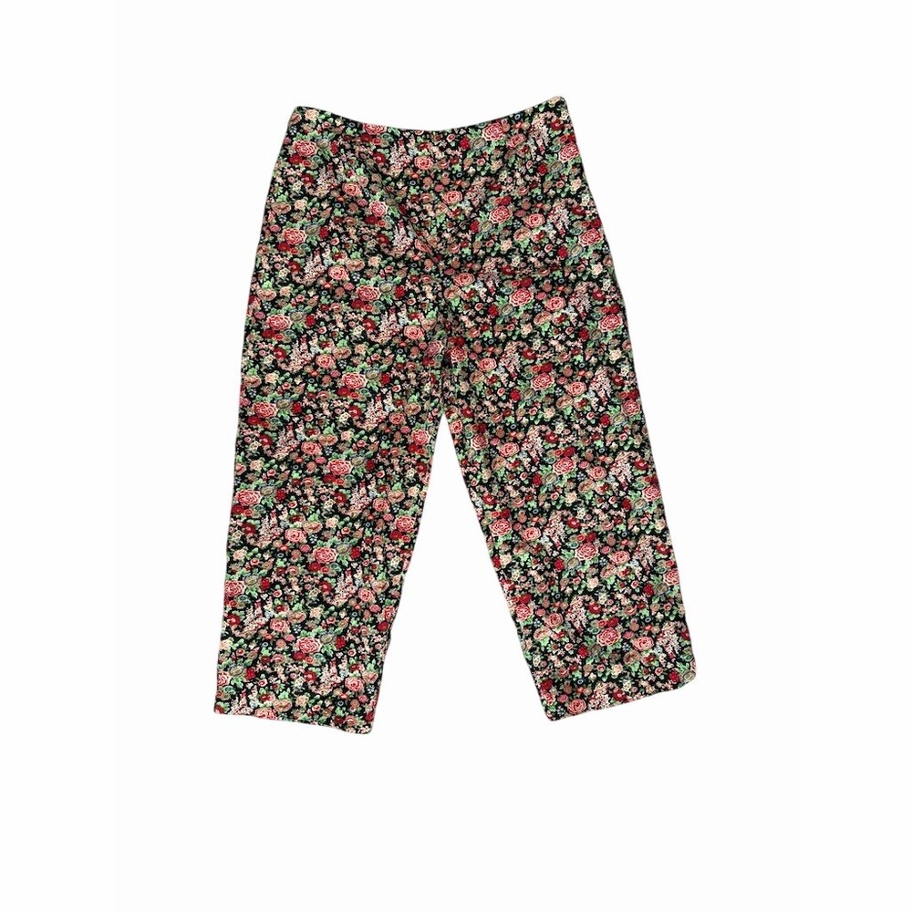 Vintage Clio Capris Women's Size 10 Red Floral Vintage Straight Leg